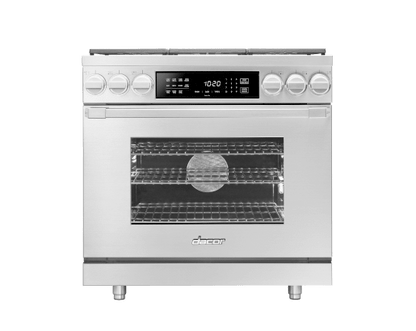 Dacor HDPR36SLP Dual Fuel Pro Range, Silver Stainless Steel, Liquid Propane