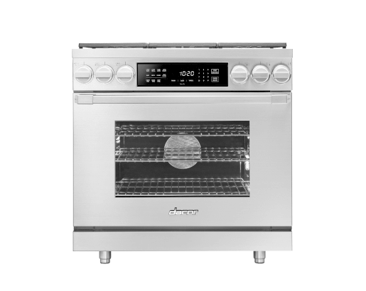 Dacor HDPR36SLP Dual Fuel Pro Range, Silver Stainless Steel, Liquid Propane