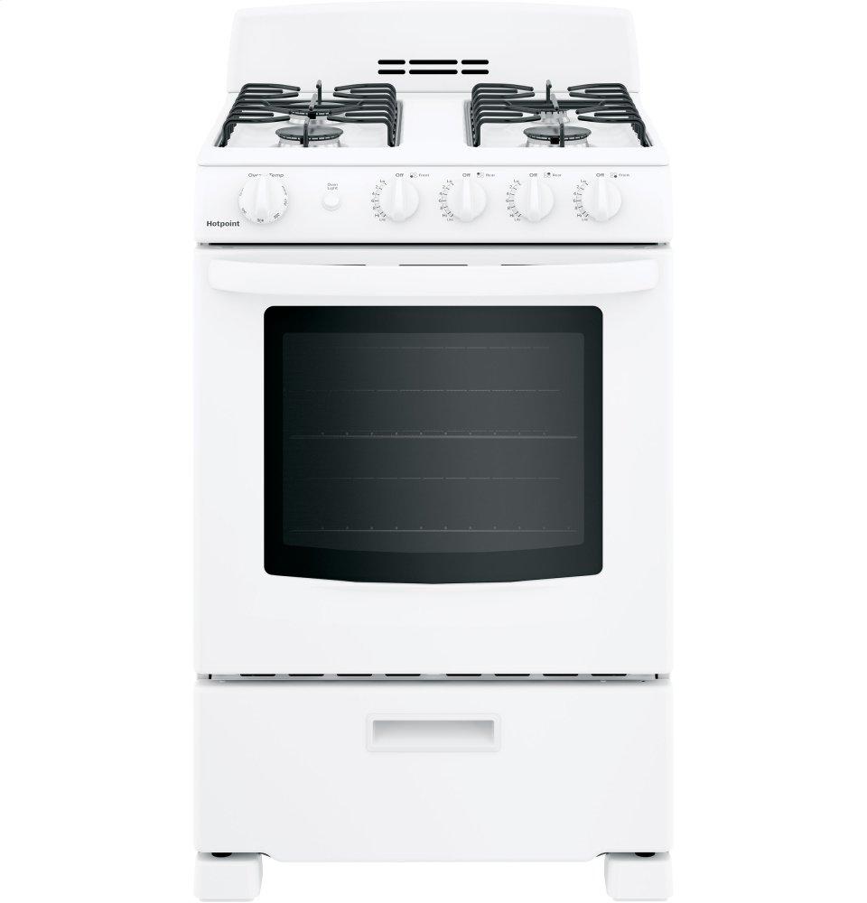 RGAS300DMWW Hotpoint® 24" Front-Control Free-Standing Gas Range with Large Window