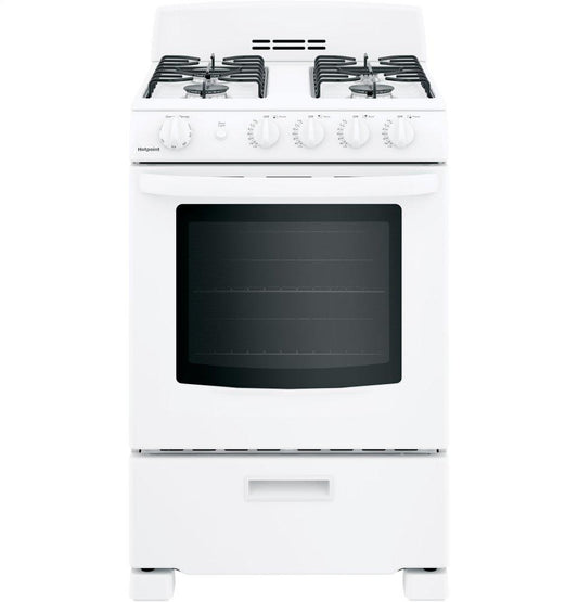 RGAS300DMWW Hotpoint® 24" Front-Control Free-Standing Gas Range with Large Window