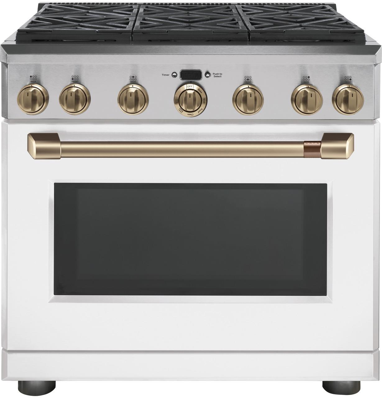 Cafe CXPR6HKPMBZ Caf(eback)™ 36" Brushed Bronze Handle & Knob Set for Pro Range and Rangetop