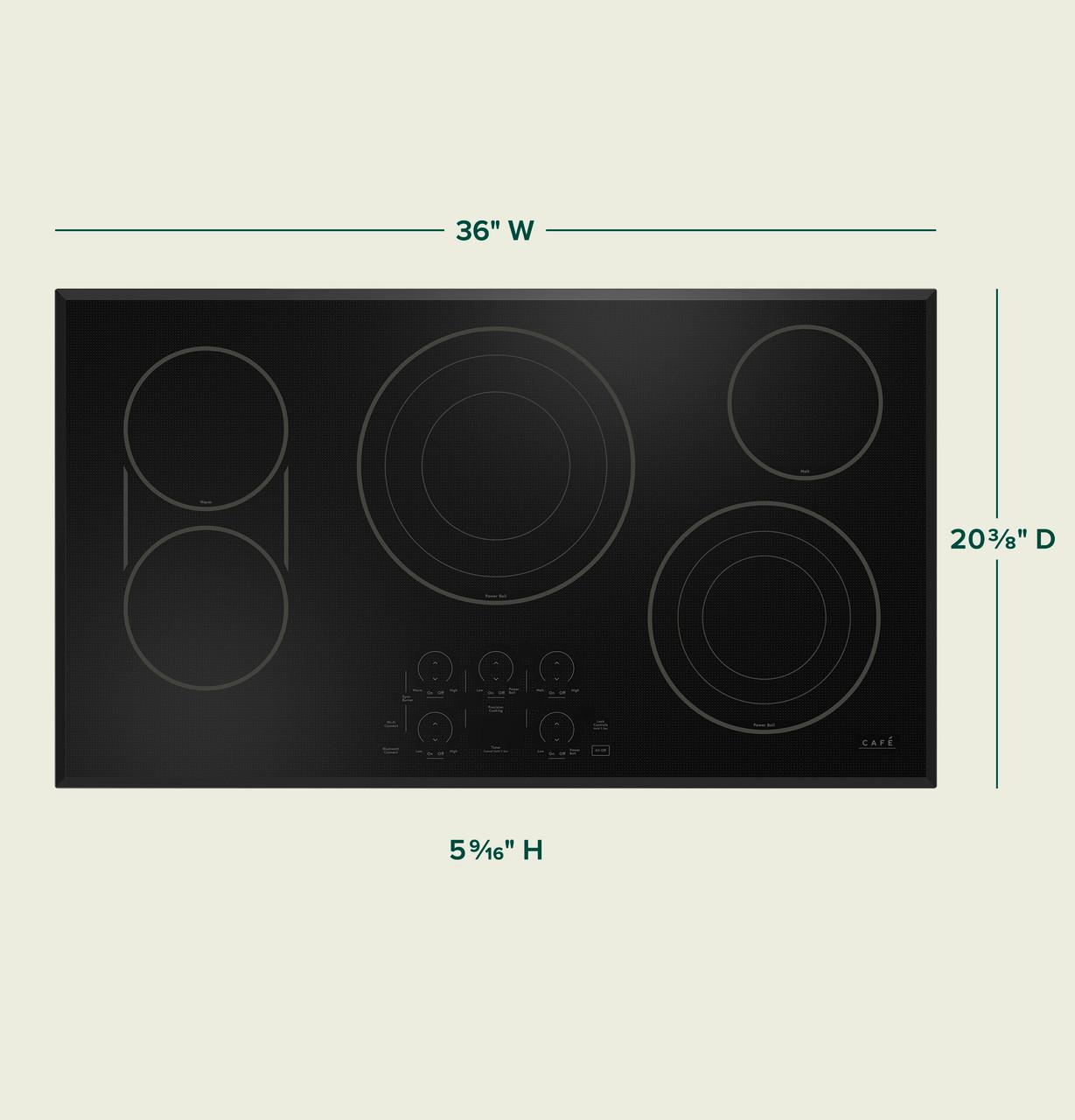 Cafe CEP90361TBB Caf(eback)™ 36" Touch-Control Electric Cooktop