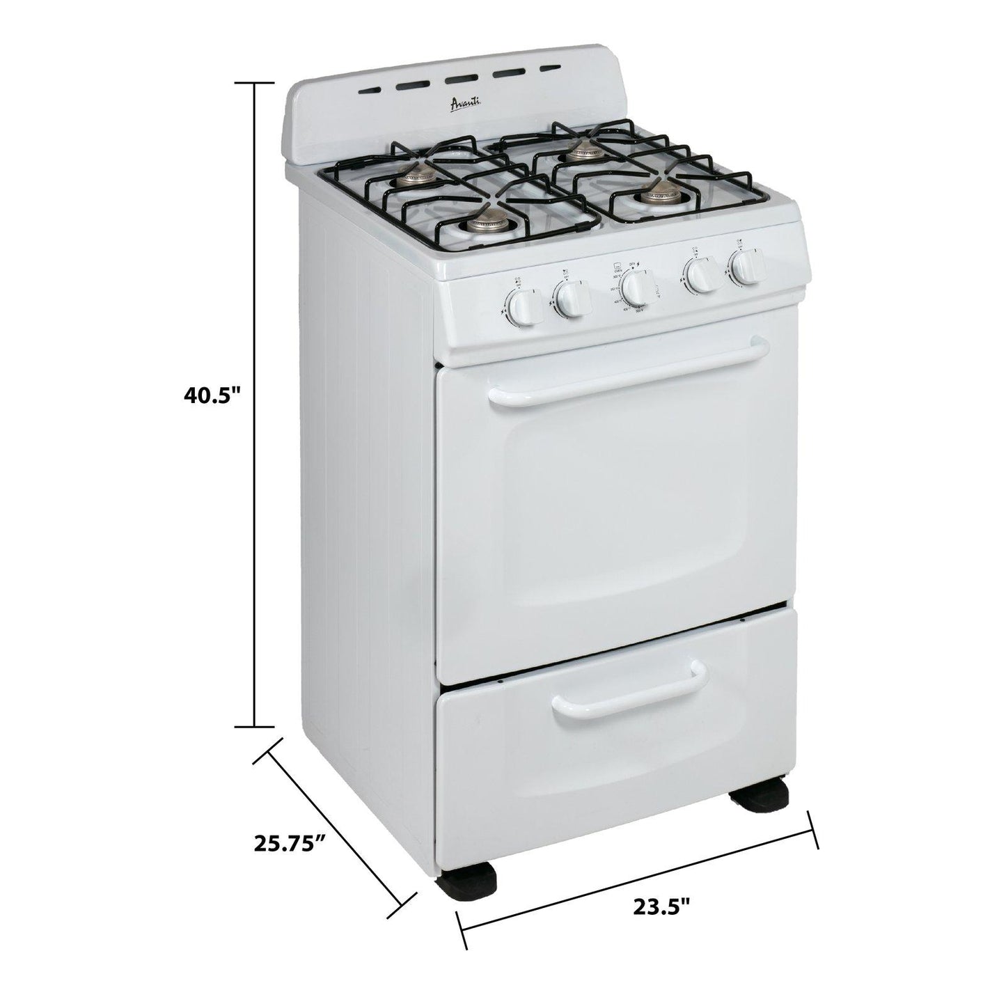 GRO24P0W Avanti 24" Gas Range Oven
