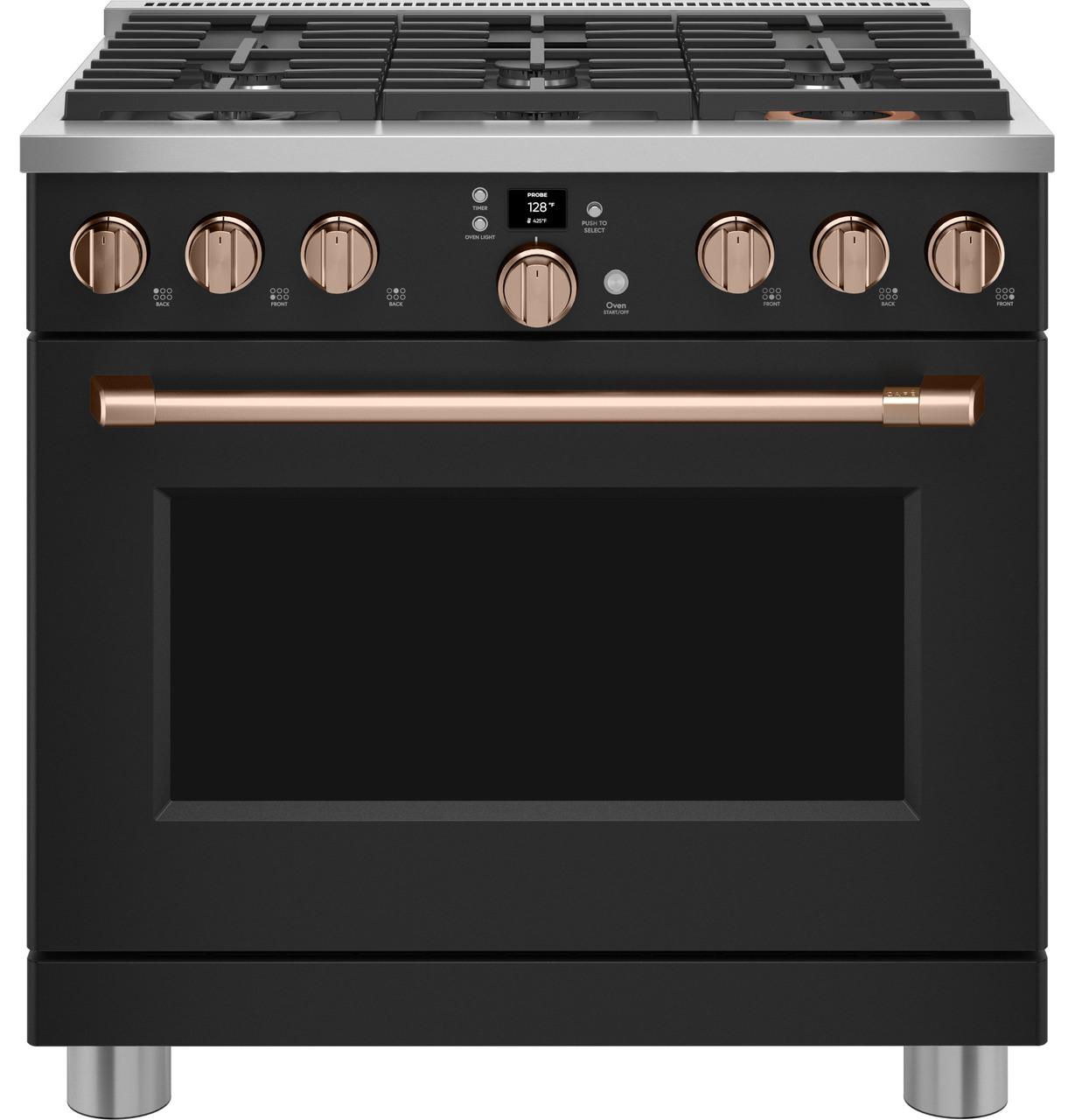 Cafe Caf(eback)™ 36" Smart All-Gas Commercial-Style Range with 6 Burners (Natural Gas)