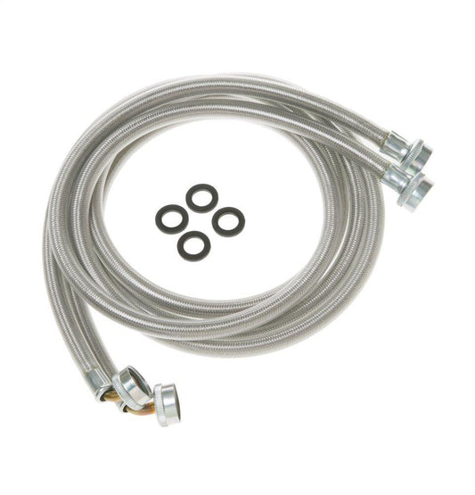Ge Appliances WX14X10011 UNIVERSAL 6 FT STAINLESS STEEL WASHING MACHINE HOSES WITH 90 DEGREE ELBOW