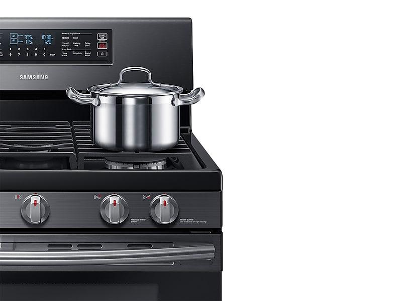 Samsung NX58M6850SG 5.8 cu ft. Smart Freestanding Gas Range with Flex Duo™ & Dual Door in Black Stainless Steel