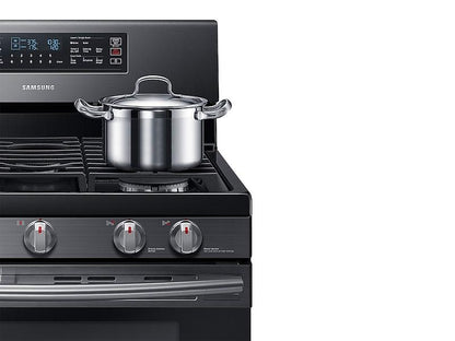 Samsung NX58M6850SG 5.8 cu ft. Smart Freestanding Gas Range with Flex Duo™ & Dual Door in Black Stainless Steel