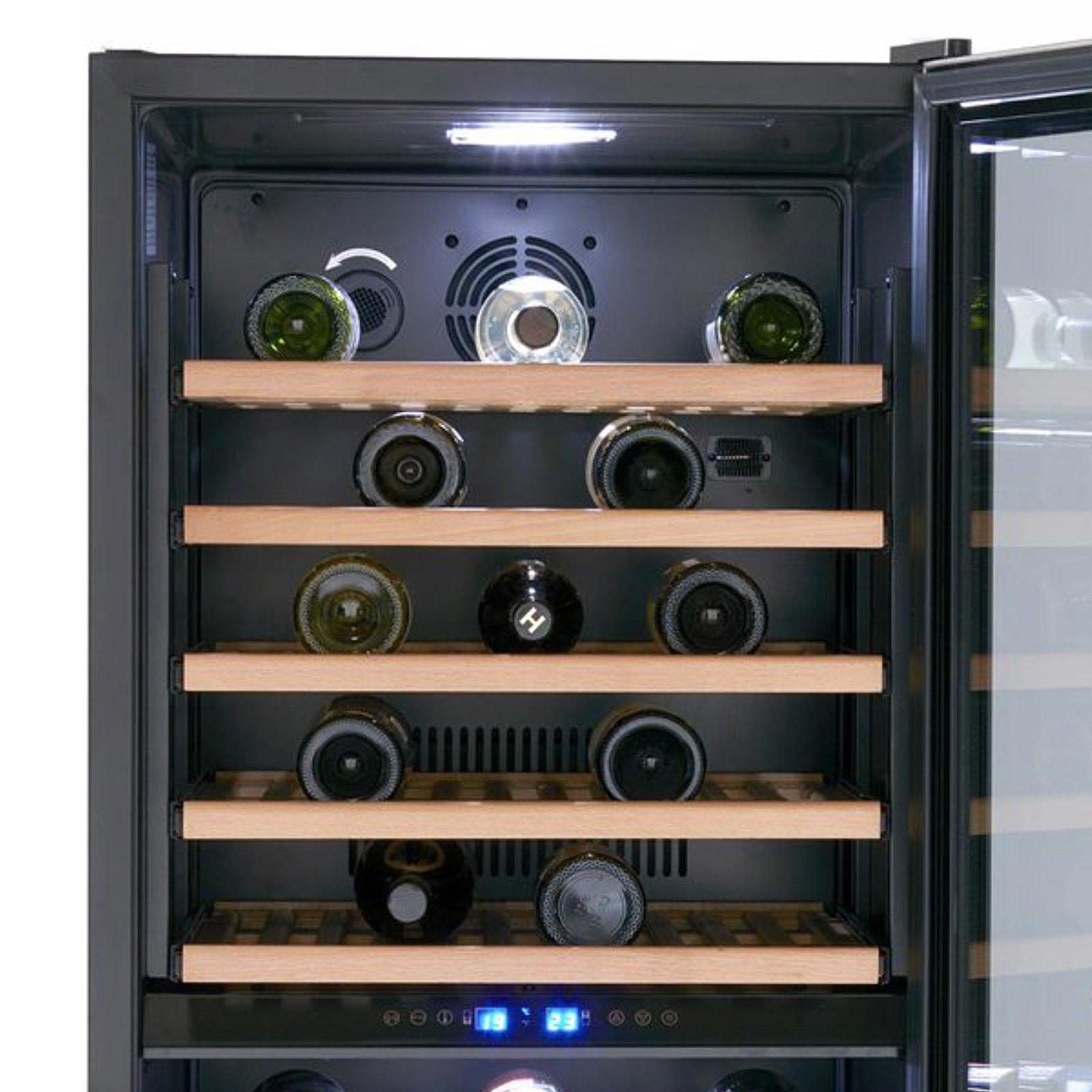 Avanti 154 Bottle DESIGNER Series Dual-Zone Wine Cooler - Stainless Steel with Black Cabinet / 154 Bottles