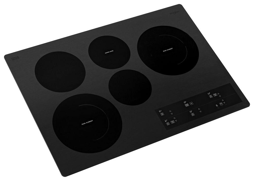 Whirlpool 30-inch Electric Ceramic Glass Cooktop with Two Dual Radiant Elements