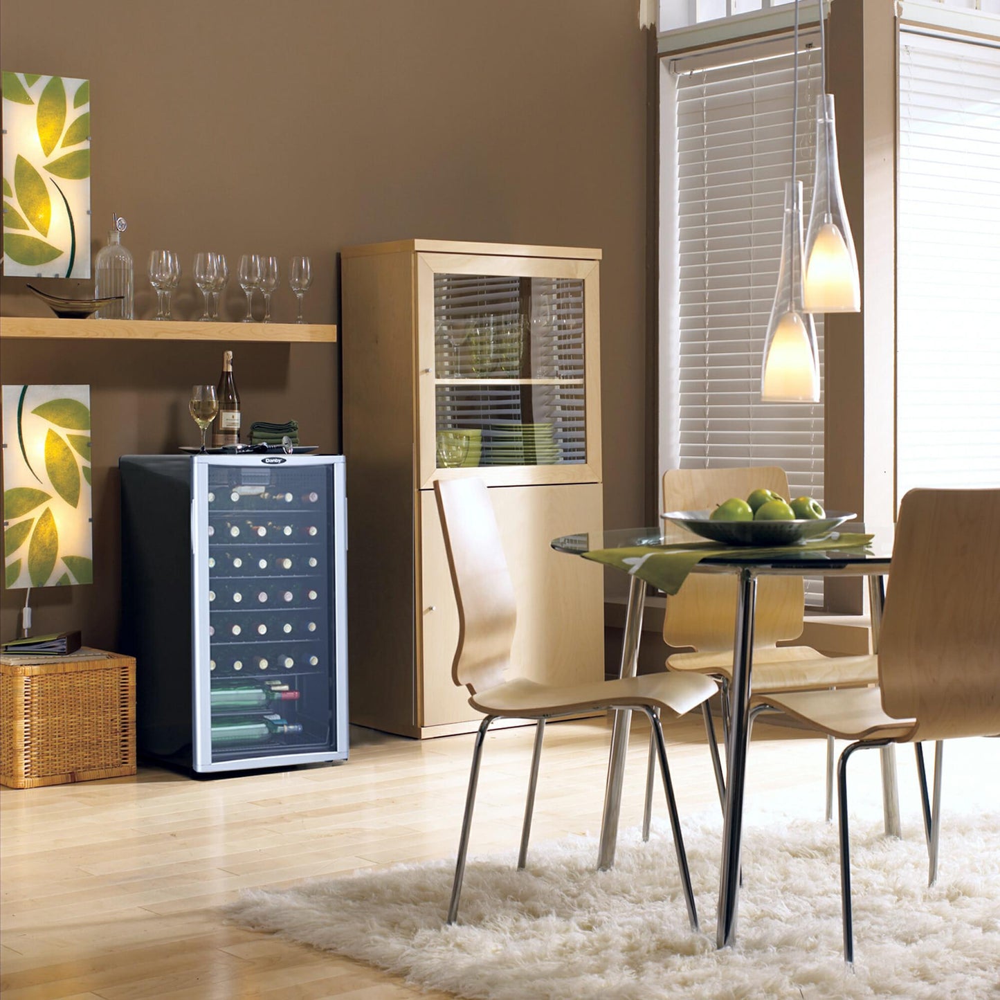 DWC350BLP Danby 36 Bottle Free-Standing Wine Cooler in Platinum