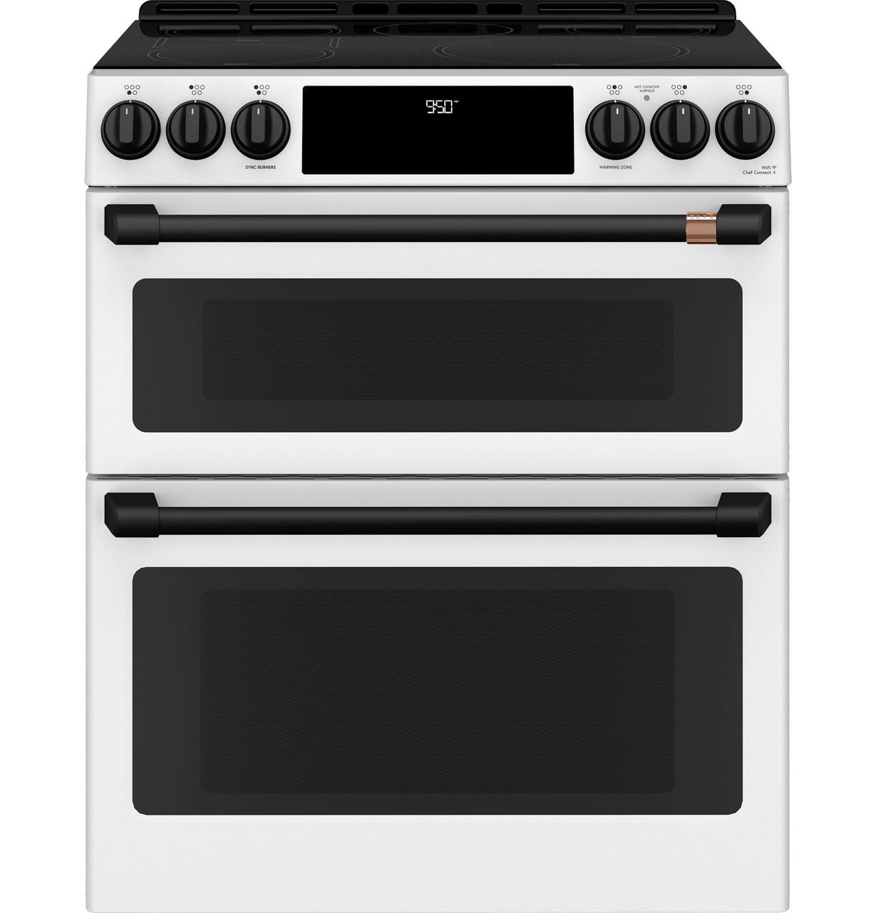 Cafe CHS950P4MW2 CAF(EBACK)™ 30" Smart Slide-In, Front-Control, Induction and Convection Double-Oven Range