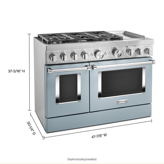 KFDC558JMB KitchenAid® 48'' Smart Commercial-Style Dual Fuel Range with Griddle