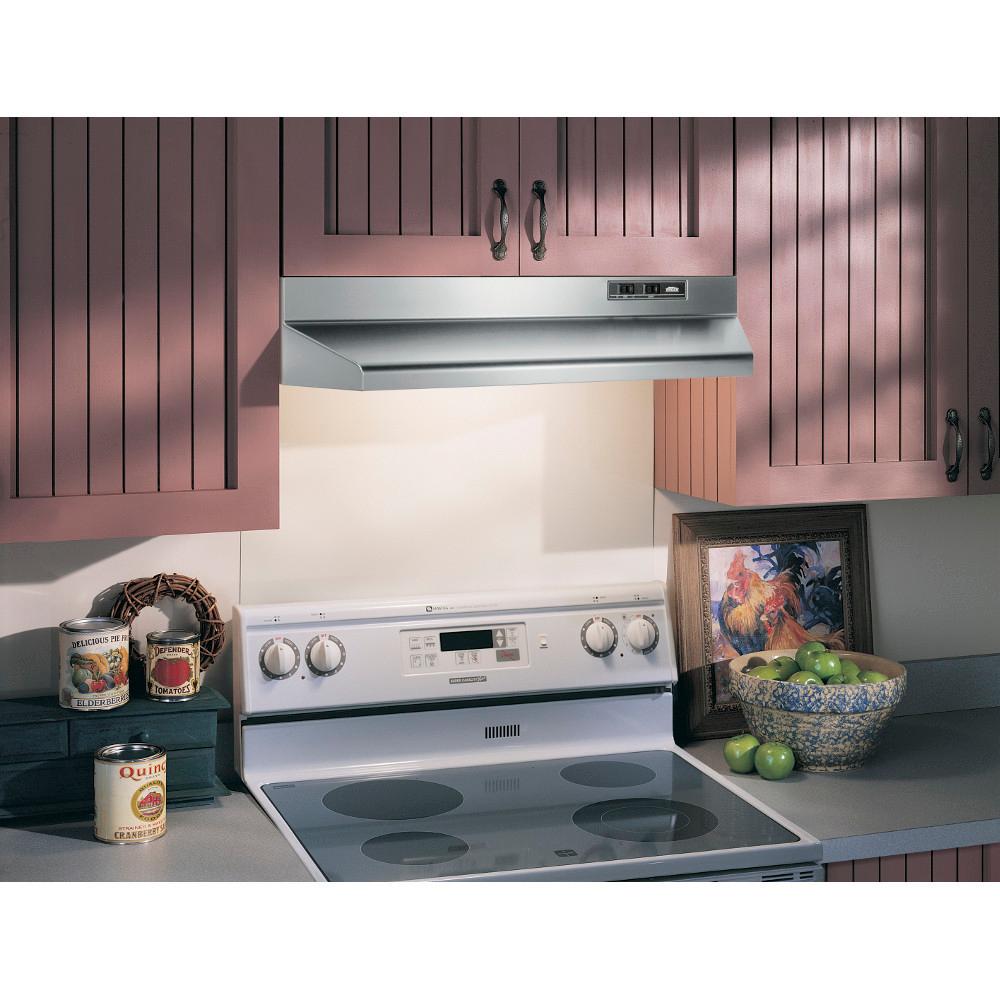 Broan® 30-Inch Ducted Under-Cabinet Range Hood, 210 MAX Blower CFM, Stainless Steel