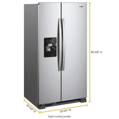 Whirlpool WRS321SDHZ 33-inch Wide Side-by-Side Refrigerator - 21 cu. ft.