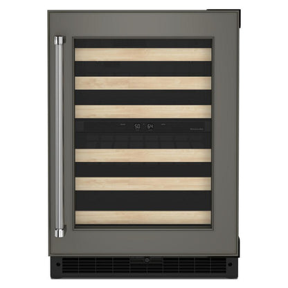 Kitchenaid KUWR214KPA 24" Panel-Ready Undercounter Wine Cellar with Wood-Front Racks