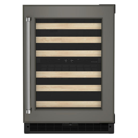 Kitchenaid KUWR214KPA 24" Panel-Ready Undercounter Wine Cellar with Wood-Front Racks
