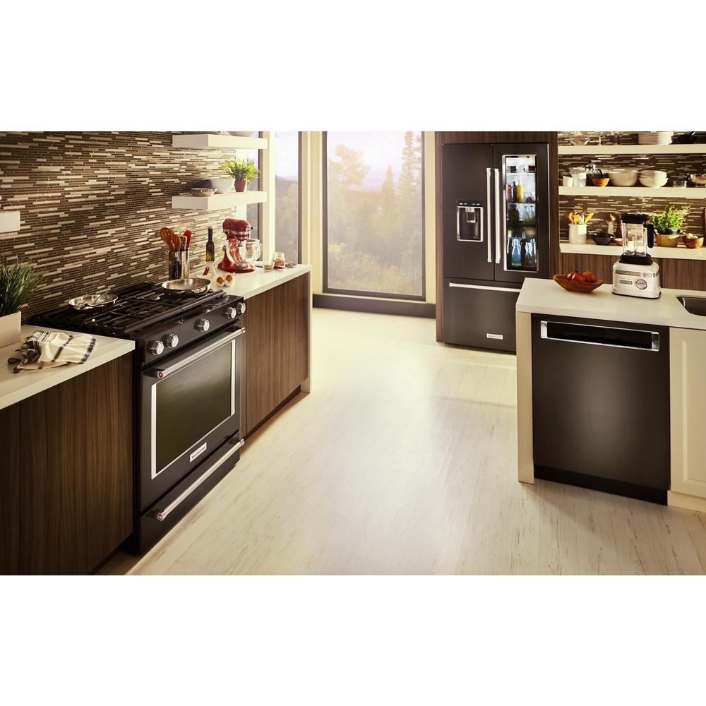 Kitchenaid KSGG700EBS 30-Inch 5-Burner Gas Slide-In Convection Range