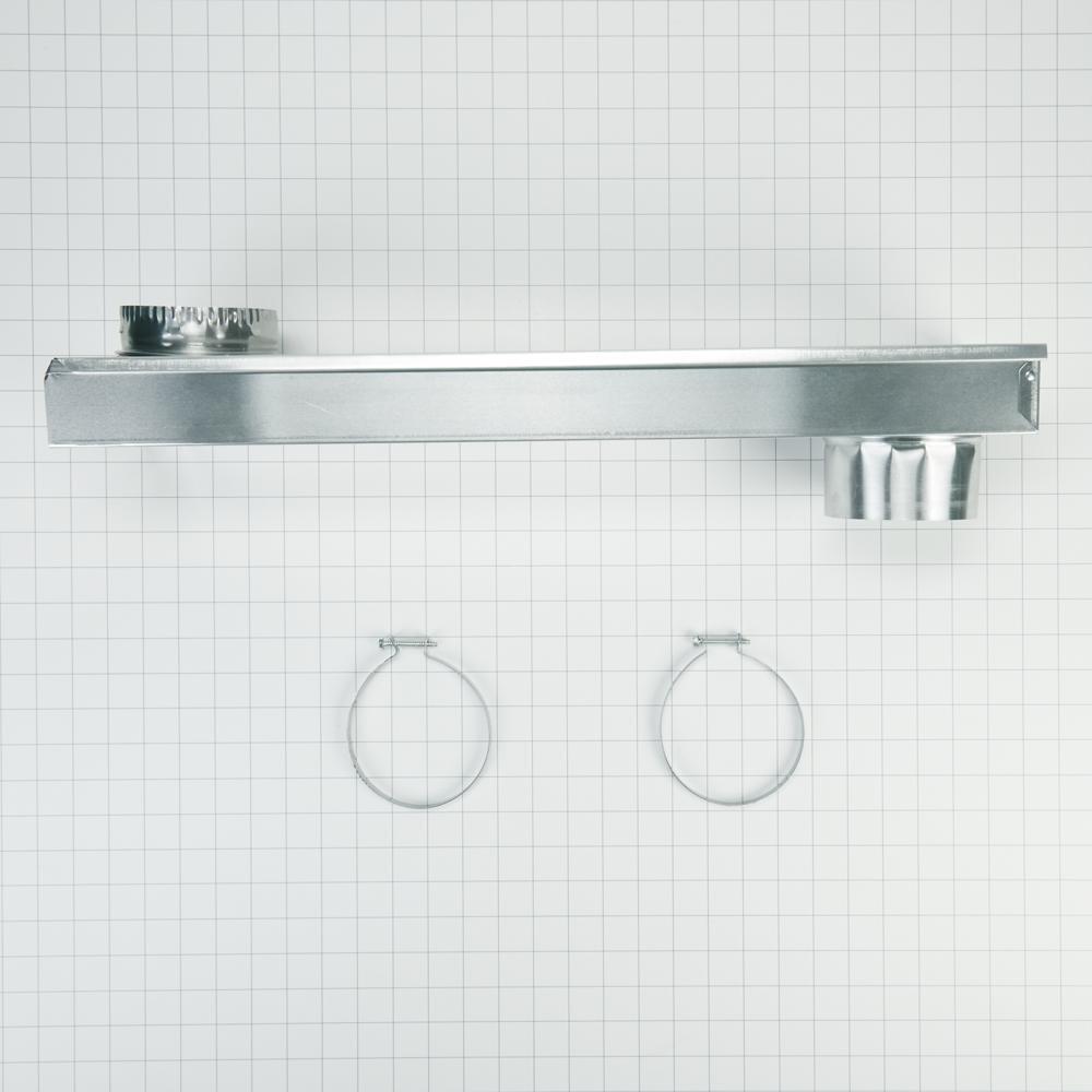 Whirlpool 4396037RP 0"-18" Dryer Telescoping Vent Periscope for 2.5" clearance, with 1 male snap-lock fitting, draw-band collar & 2 clamps.