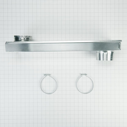 Whirlpool 4396037RP 0"-18" Dryer Telescoping Vent Periscope for 2.5" clearance, with 1 male snap-lock fitting, draw-band collar & 2 clamps.