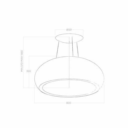 Elica ESS432SS SEASHELL Island Range Hood 31 1/2 wide - 400CFM