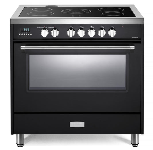 Designer 36" Electric Glass Top Range - Matte Black