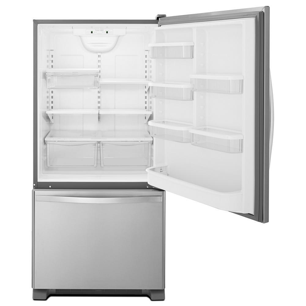 Whirlpool WRB322DMBM 33-inches wide Bottom-Freezer Refrigerator with SpillGuard™ Glass Shelves - 22 cu. ft