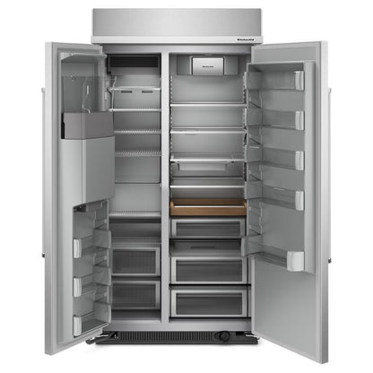 Kitchenaid KBSD702MPS 25.1 Cu. Ft. 42" Built-In Side-by-Side Refrigerator with Ice and Water Dispenser