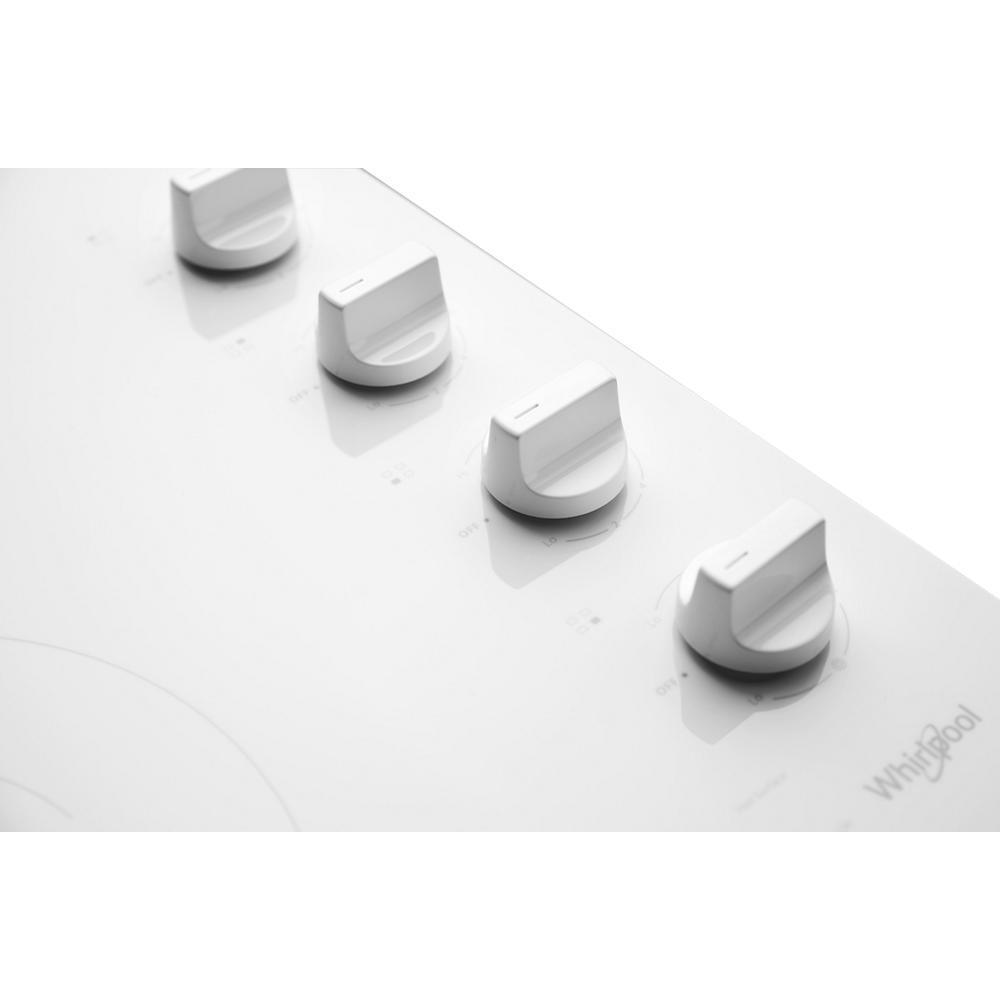 Whirlpool WCE55US0HW 30-inch Electric Ceramic Glass Cooktop with Dual Radiant Element