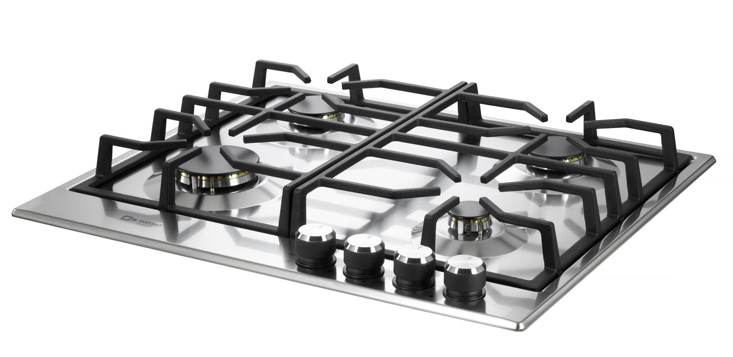 VDGCT424FSS Verona 24" Designer Gas Cooktop-Brass Burners SS
