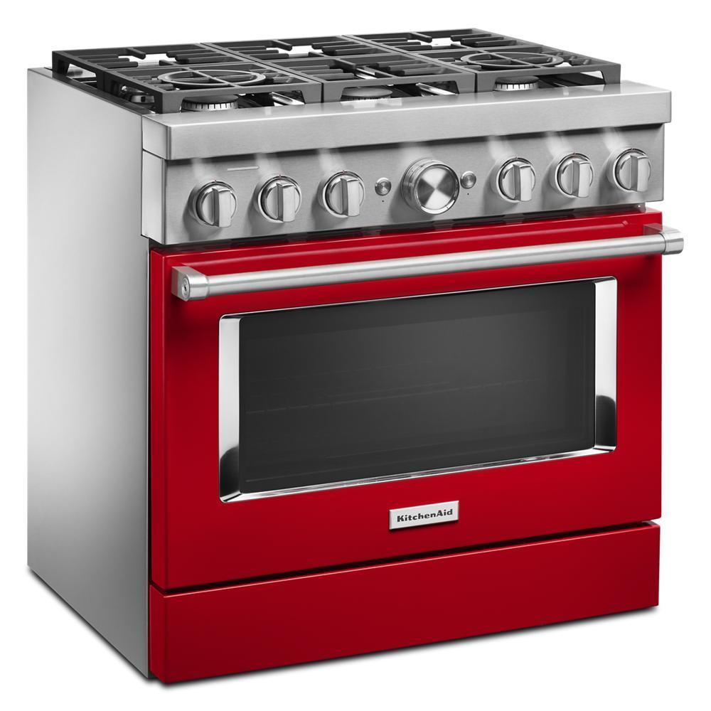 KFDC506JPA KitchenAid® 36'' Smart Commercial-Style Dual Fuel Range with 6 Burners