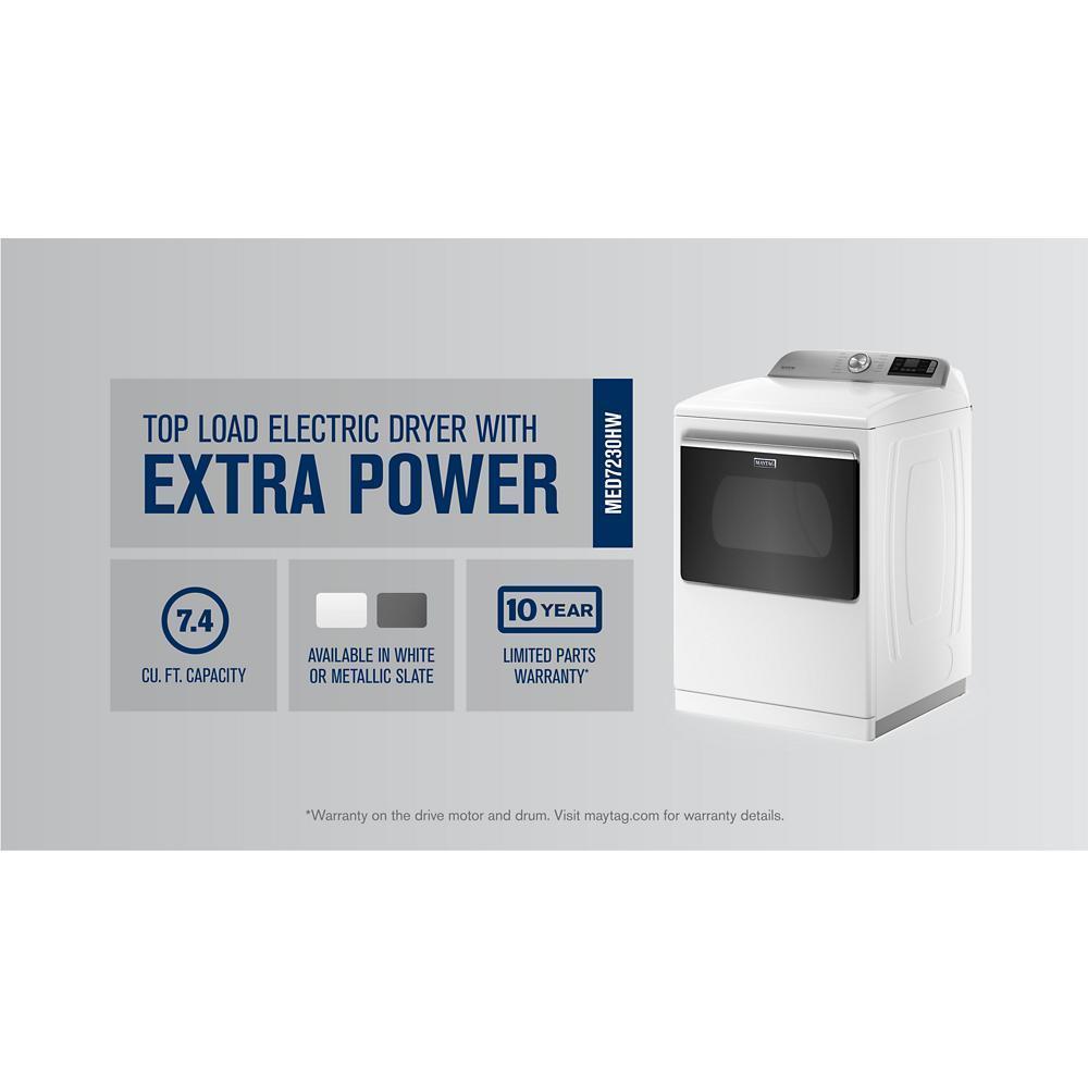 Maytag MED7230HW Smart Top Load Electric Dryer with Extra Power - 7.4 cu. ft.