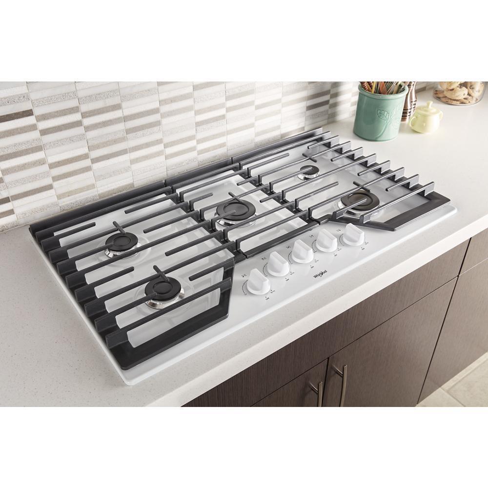 Whirlpool 36-inch Gas Cooktop with EZ-2-Lift™ Hinged Cast-Iron Grates