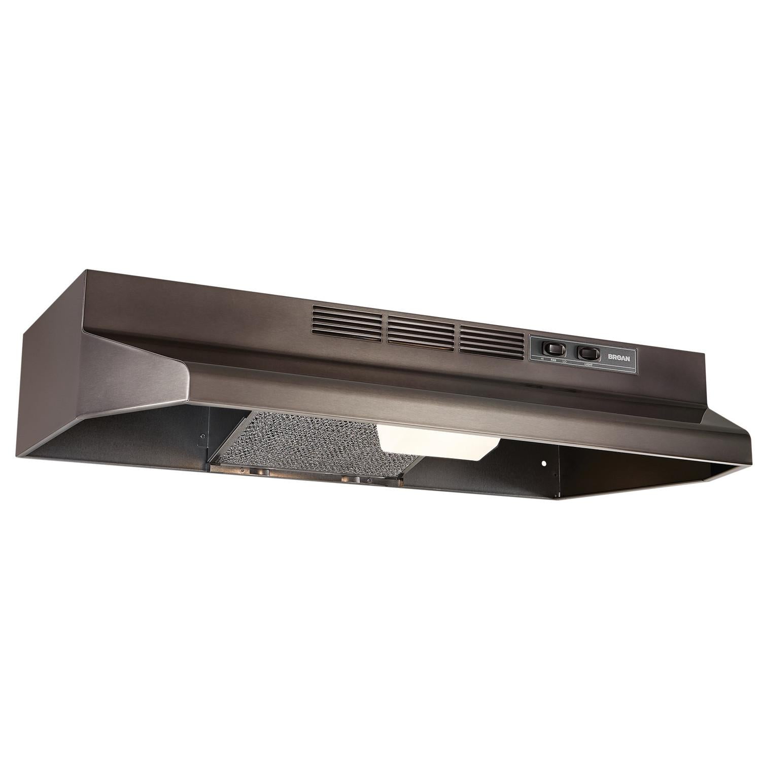 Broan® 30-Inch Convertible Under-Cabinet Range Hood, 230 Max Blower CFM, Black Stainless Steel