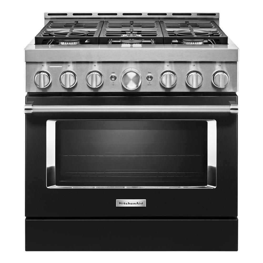 KFGC506JBK KitchenAid® 36'' Smart Commercial-Style Gas Range with 6 Burners