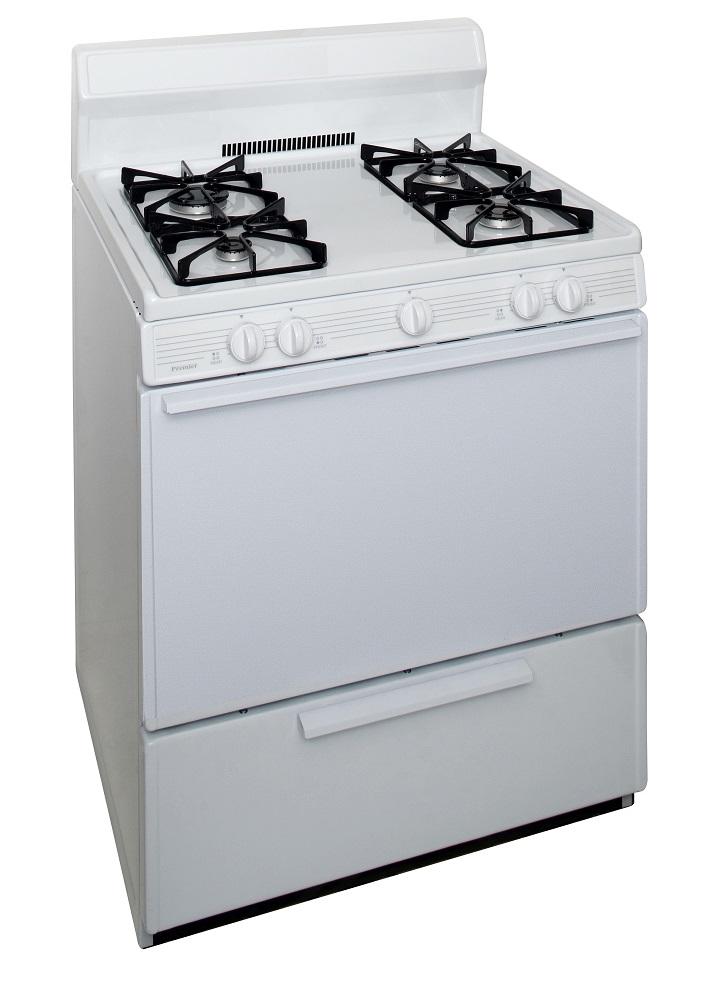 30 in. Freestanding Sealed Burner Spark Ignition Gas Range in White