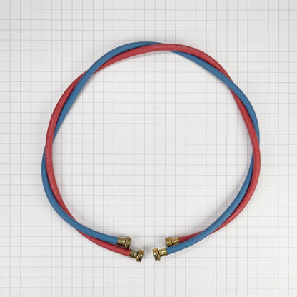 Whirlpool 8212545RP 5' Rubber washer fill hoses rated 1000 PSI with 2 female connections and built-in O-Rings - 2 pack