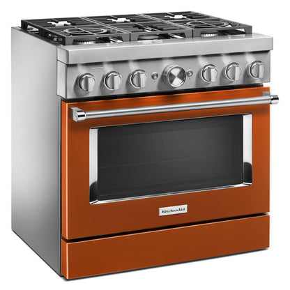 KFDC506JSC KitchenAid® 36'' Smart Commercial-Style Dual Fuel Range with 6 Burners