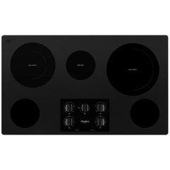 Whirlpool WCE77US6HB 36-inch Electric Ceramic Glass Cooktop with Two Dual Radiant Elements