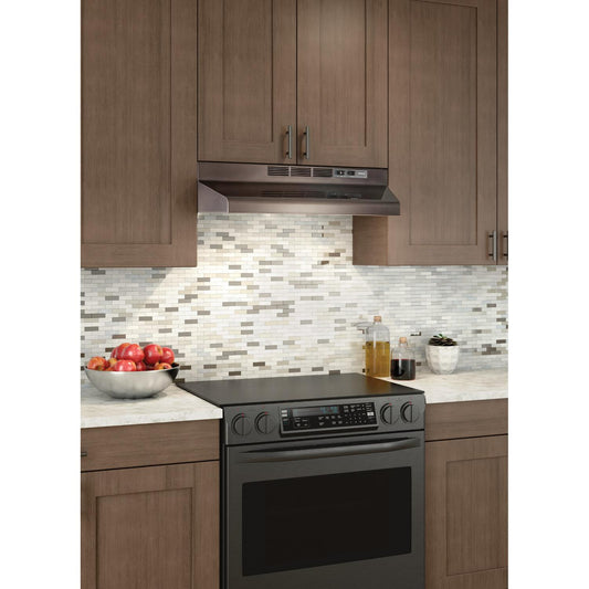 Broan® 30-Inch Convertible Under-Cabinet Range Hood, 230 Max Blower CFM, Black Stainless Steel