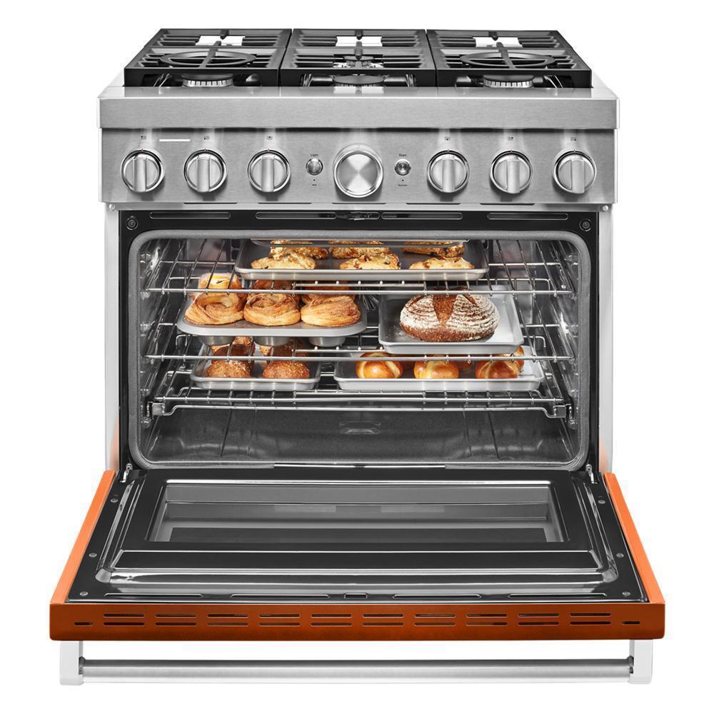 KFDC506JSC KitchenAid® 36'' Smart Commercial-Style Dual Fuel Range with 6 Burners