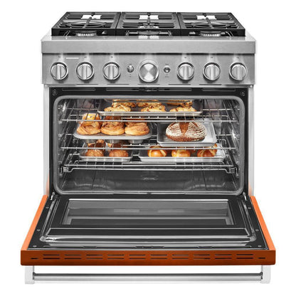 KFDC506JSC KitchenAid® 36'' Smart Commercial-Style Dual Fuel Range with 6 Burners
