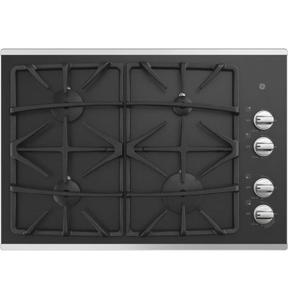 GE® 30" Built-In Gas on Glass Cooktop with Dishwasher Safe Grates