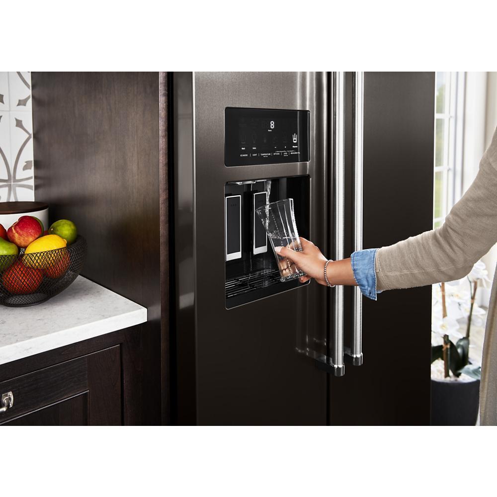 Kitchenaid 22.6 cu ft. Counter-Depth Side-by-Side Refrigerator with Exterior Ice and Water and PrintShield™ finish