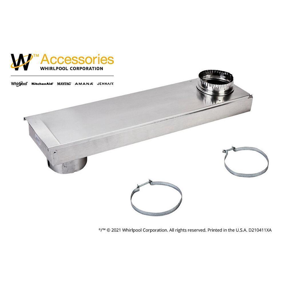 Whirlpool 4396037RP 0"-18" Dryer Telescoping Vent Periscope for 2.5" clearance, with 1 male snap-lock fitting, draw-band collar & 2 clamps.
