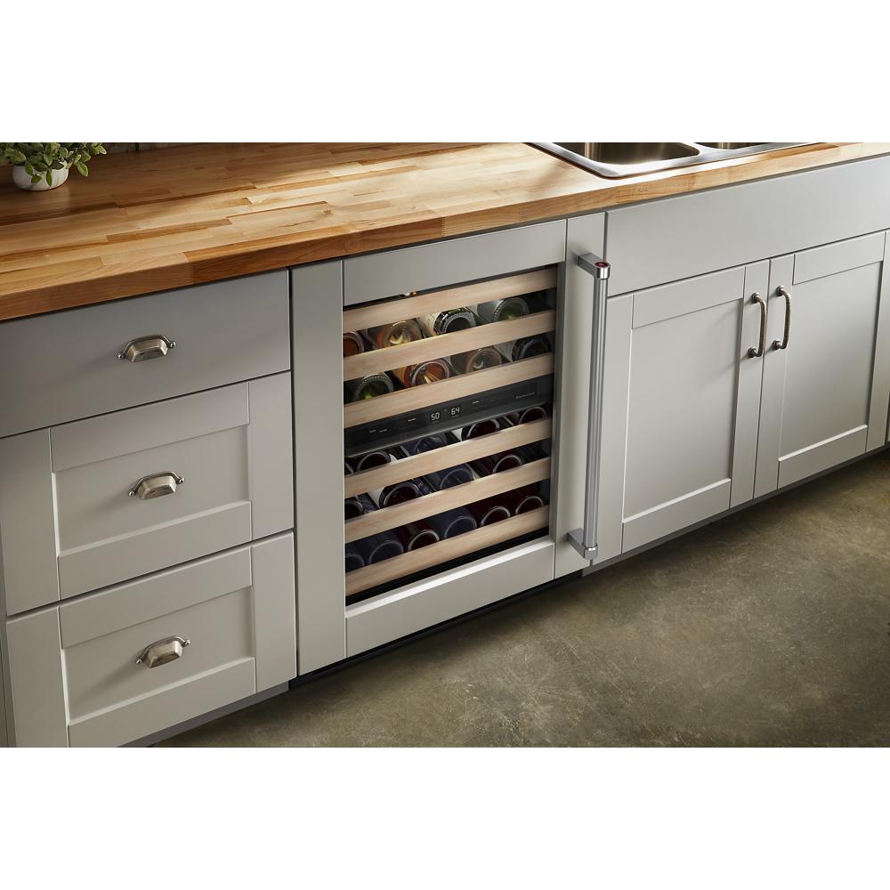 Kitchenaid KUWL214KPA 24" Panel-Ready Undercounter Wine Cellar with Wood-Front Racks