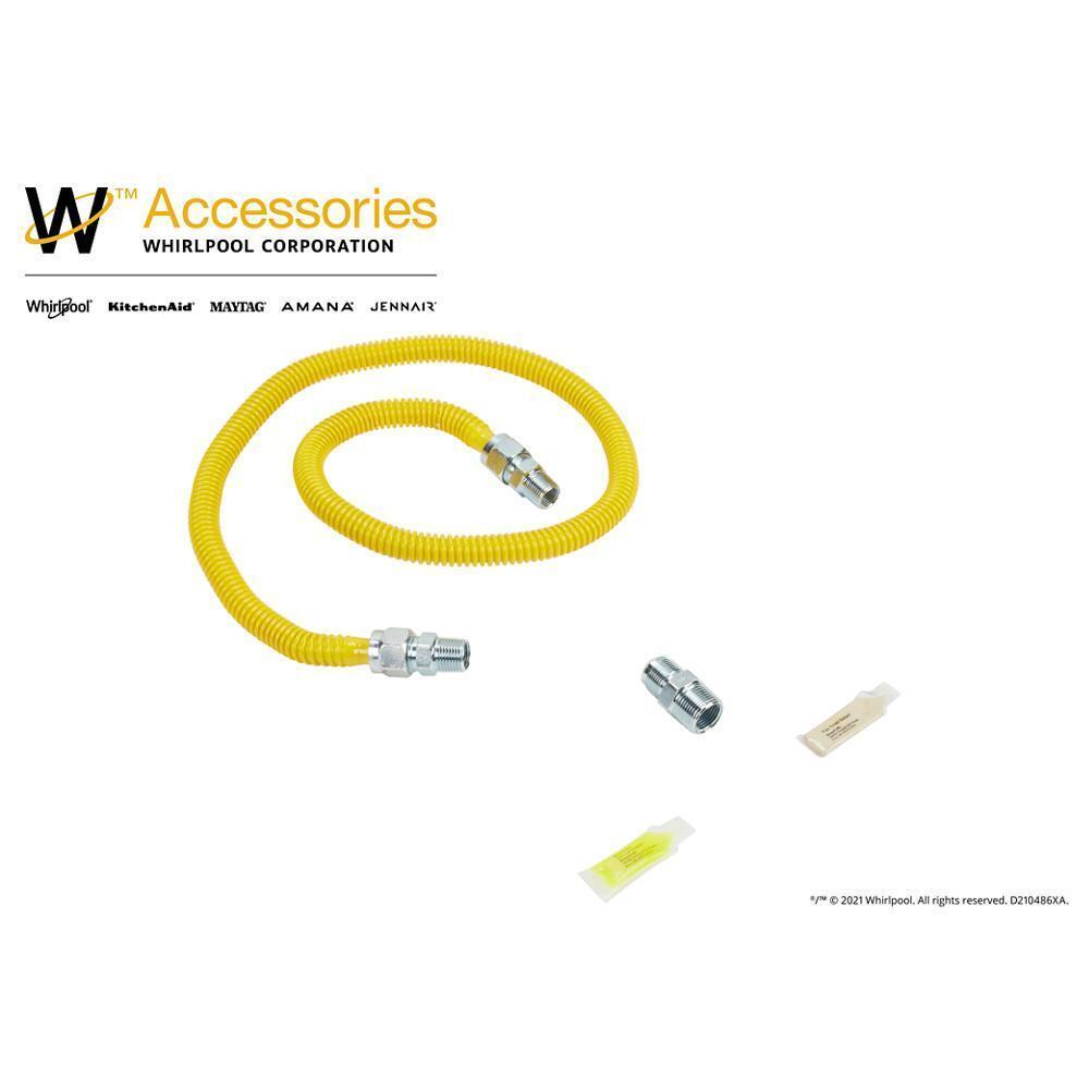 Whirlpool 3048KITRC 4' Gas Range Connector Kit with two 1/2" & one 3/4" male/female connectors, and sealant