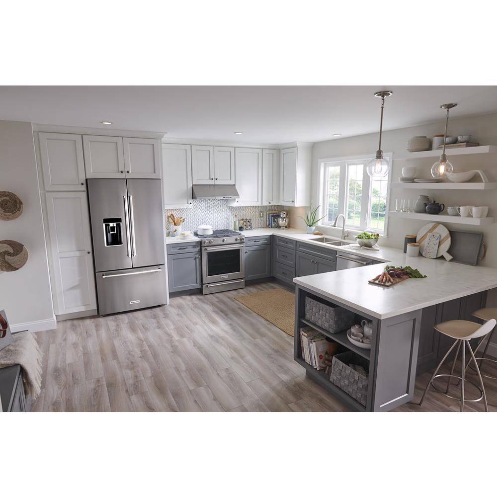 Kitchenaid 23.8 cu. ft. 36" Counter-Depth French Door Platinum Interior Refrigerator with PrintShield™ Finish