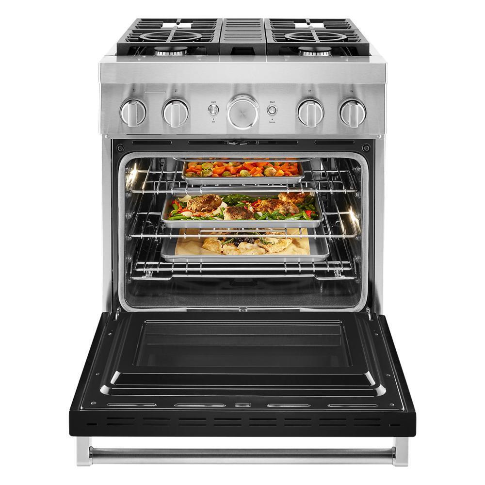 KFDC500JBK KitchenAid® 30'' Smart Commercial-Style Dual Fuel Range with 4 Burners