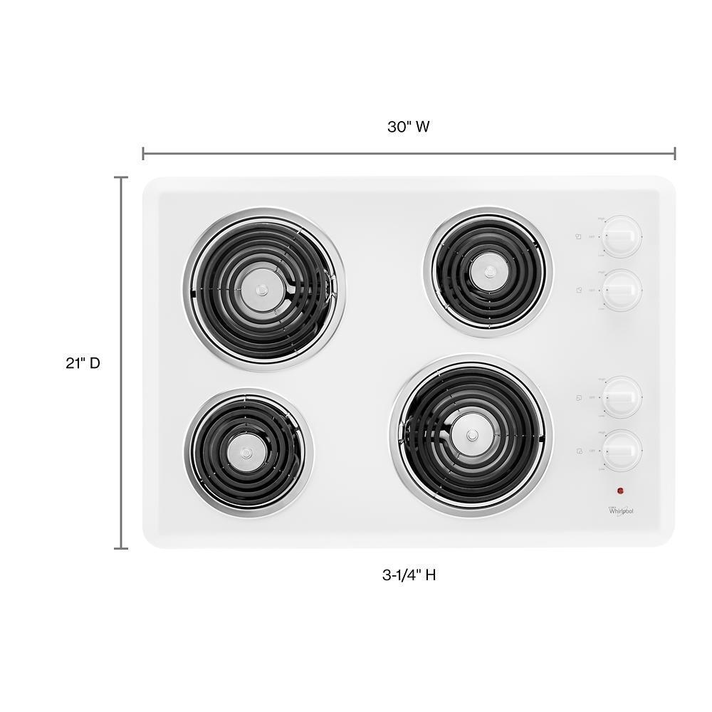 WCC31430AW Whirlpool® 30" Electric Cooktop