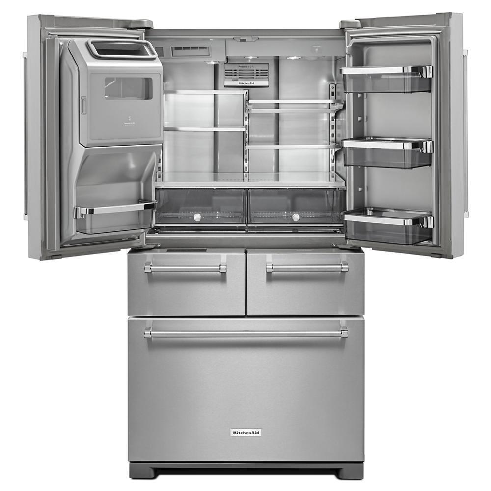 Kitchenaid KRMF706ESS 25.8 Cu. Ft. 36" Multi-Door Freestanding Refrigerator with Platinum Interior Design